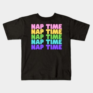 Funny Nap Joke- Nap Time on Repeat Kids T-Shirt